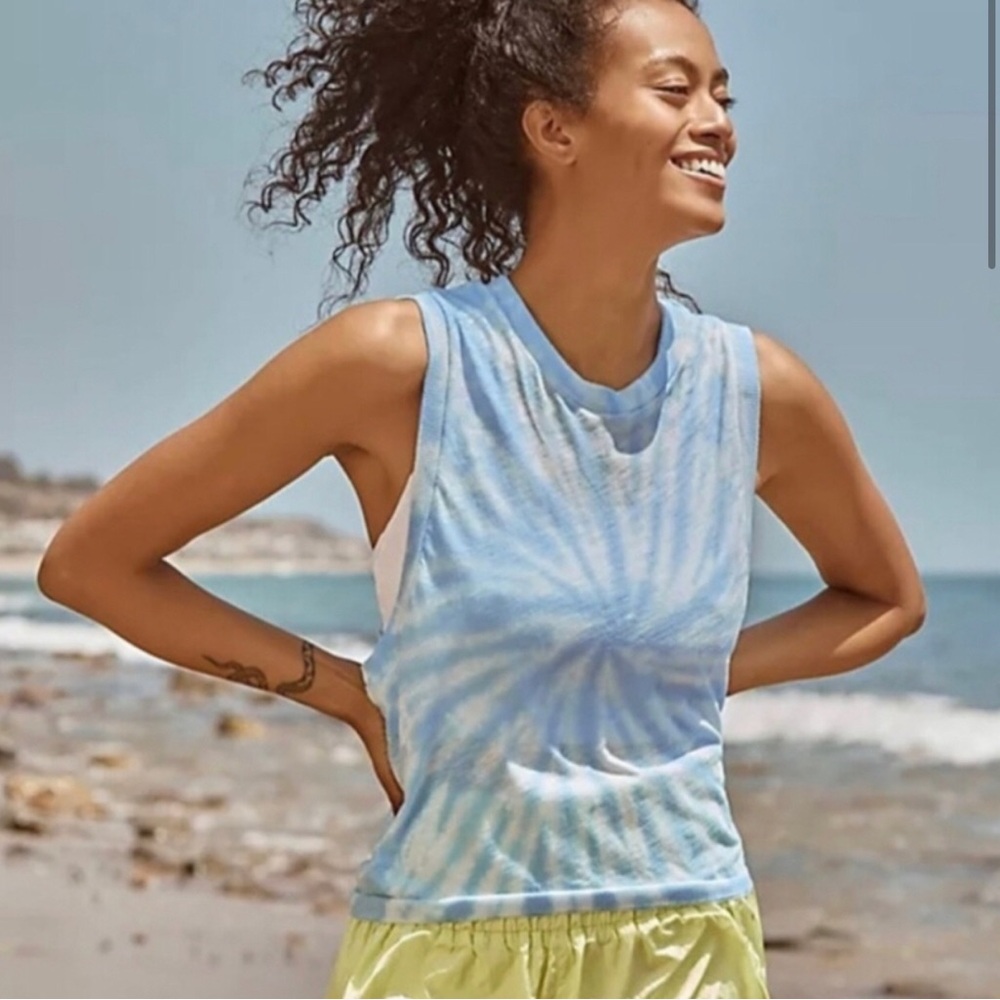 NEW! Free People Movement Love Tank - Tie Dye Blue